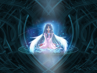 Woman circle glowing hair anime - her pocket free wallpaper for desktop