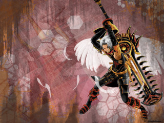 Woman sword wings fantasy digital - her hand and a sword free wallpaper