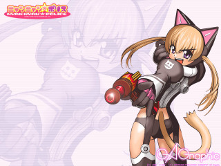Cat costumed girl gun yayoi - a cartoon character free wallpaper for desktop