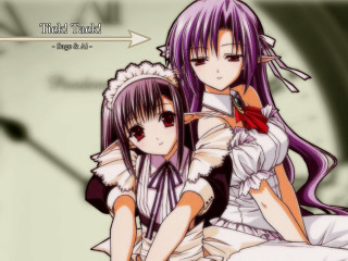 Anime sisters bed maid purple - a bed together free wallpaper