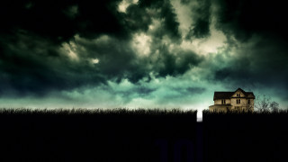 House field dark sky cloud - a dark sky in the background free wallpaper