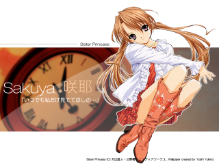 Girl clock sakuya kikukawa yayoi - japanese free wallpaper