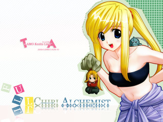 Cartoon girl blonde long hair - a black top free wallpaper