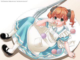 Cartoon girl plate fork knife - a fork and knife free wallpaper