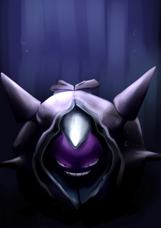 Purple black horned object light - free anime wallpaper for mobile