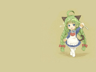 Green haired girl wand bow - a wand free wallpaper for desktop
