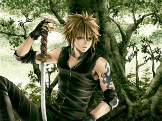 Forest sword manga anime blonde - a sword in a forest free wallpaper for desktop