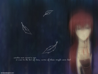 Redhair blackdress whiteoutline bluebackground butterfly - a white outline free wallpaper for desktop