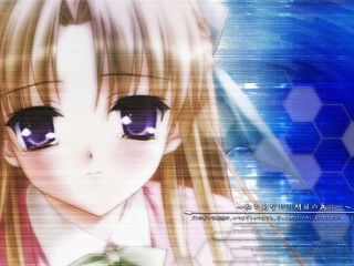 Anime girl long hair blue 11 - a green tie free wallpaper