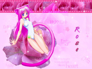 Pink girl roses anime sparkle - a pink frame free wallpaper for desktop