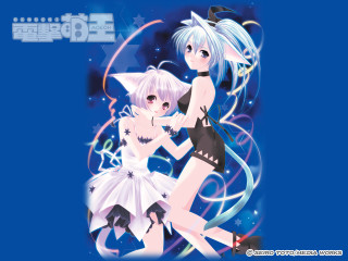 Anime girls microphone black dress - short free wallpaper for desktop