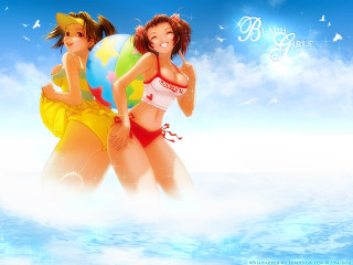Two women bathing suits ocean - two woman free wallpaper