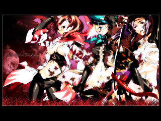 Anime girls field flag blonde - a flag in the background free wallpaper