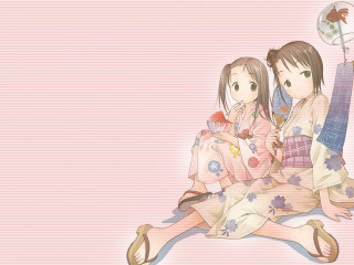 Kimono girls guitar pink background - kimono free wallpaper