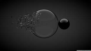 Black white sphere debris background - debris free wallpaper