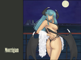 Demon girl blue hair horns - bryan organ free wallpaper