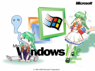 Cartoon girls windows ghost computer - vaporwave free wallpaper