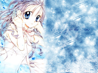 Anime girl long hair blue 5 - a anime girl free wallpaper for desktop