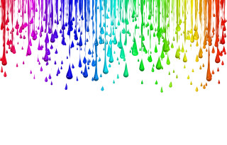 Rainbow rain droplet white wall - the ceiling free wallpaper