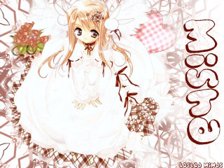 Angel rose white dress bow - a drawing of a girl free wallpaper