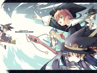 Anime witches brooms magic fantasy - fantasy magic free wallpaper for desktop