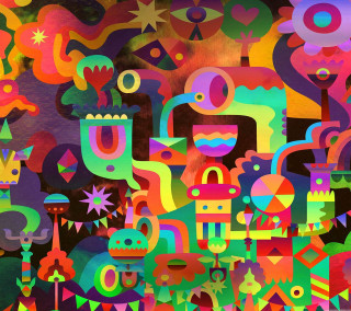 Colorful pattern art shapes vibrant - psychedelic free wallpaper for tablet