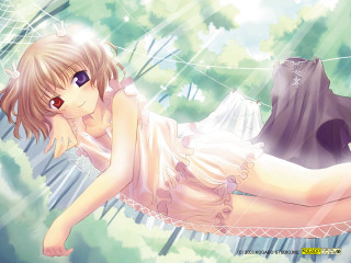 Hammock rain anime blush sky - her body free wallpaper for desktop