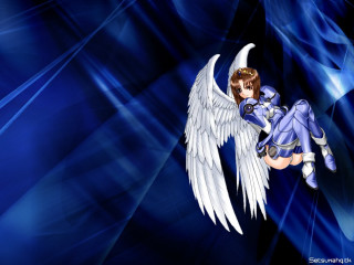 Angel wings flying brown hair - the air free wallpaper