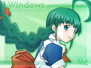 Green haired girl blue shirt - android free wallpaper for desktop