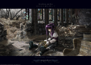 Girl bench stainedglass gothic portrait - stained glass window free wallpaper