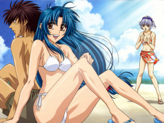 Beach bikini anime bluehair sandals - the beach next free wallpaper