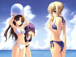 Beach bikinis 3girls saber sky - bikinis free wallpaper