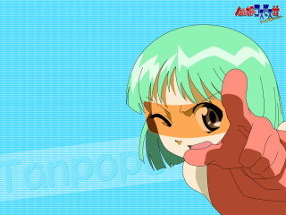 Green hair thumbs up manga - line free wallpaper