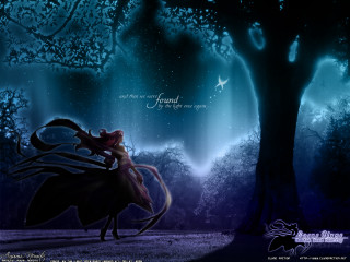 Woman horse forest night butterfly - brian and wendy froud free wallpaper