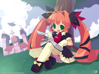 Girl castle tree reading redhair - hint of yayoi kasuma free wallpaper for desktop