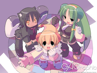 Anime girls purple background cat 2 - toyism free wallpaper