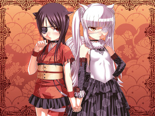 Anime furry kimono blush rose - decorative free wallpaper