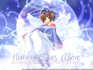 Anime angel wings cloud blue - a cloud free wallpaper for desktop