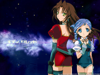 Two anime girls galaxy night - elysium free wallpaper