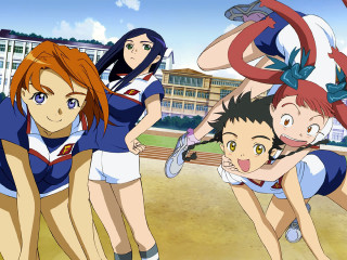 Anime girls field building baseball - free sports wallpaper