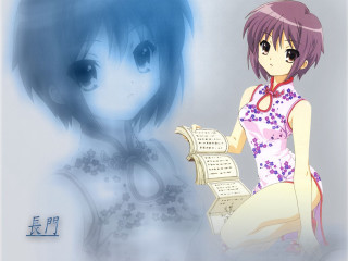 Blue hair pink dress reading - a piece of paper free wallpaper