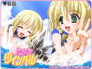 Anime girls water pose bird - their hand free wallpaper for desktop