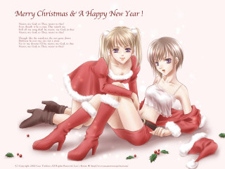 Christmas anime reindeer fur capelet - free holidays wallpaper