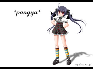 Girl cat uniform pantyja portrait - her shoulder and a cat free wallpaper