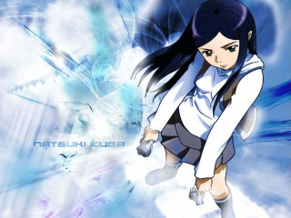 Girl flying white shirt black - yukito kishiro free wallpaper