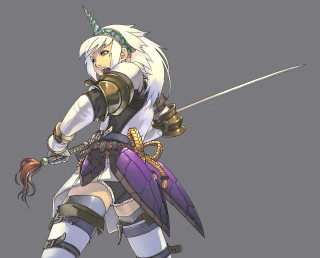 White purple sword woman fantasy - a purple outfit free wallpaper for desktop