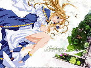 Anime longhaired blue dress flying - kyoto animation free wallpaper