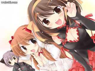 Anime girls long hair black 5 - black clothes free wallpaper