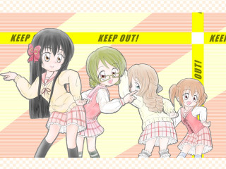 Girls yellow ribbon argyle checkered - the bottom of the picture free wallpaper