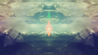 Mountain range green pink triangle - liam brazier free wallpaper